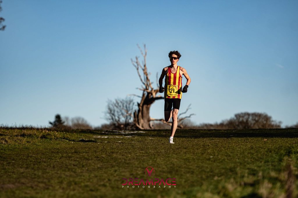 Michael Clark in action at Earlham Park at Norfolk Cross Country Championships