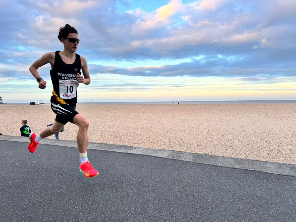 Alfie Bone Yarmouth 5M Alfie Bone running at the Great Yarmouth Promenade 5M event